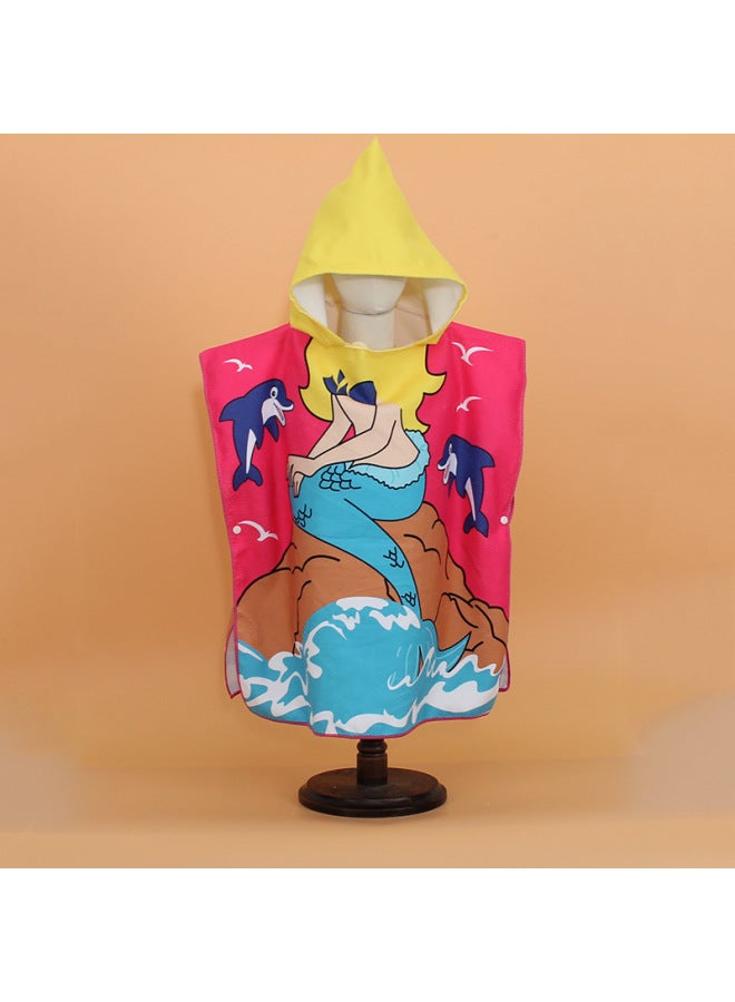 SHARP Children's Bath Towel Cape Cute Cartoon Print Soft Thickened Quick-drying Wearable Beach Towel - Image 1