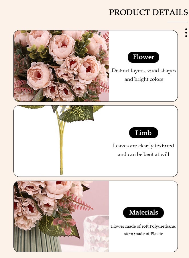 DUNISO Artificial Flowers Table Centerpieces Decor Artificial Tulips Silk Flowers Bouquets Arrangement for Home Room Office Party Table Flowers Decoration Wedding Table Centerpieces - Image 5