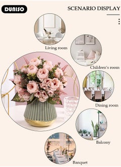 DUNISO Artificial Flowers Table Centerpieces Decor Fake Tulips Silk Flowers Bouquets Arrangement for Home Room Office Party Table Flowers Decoration Wedding Table Centerpieces  - Image 3