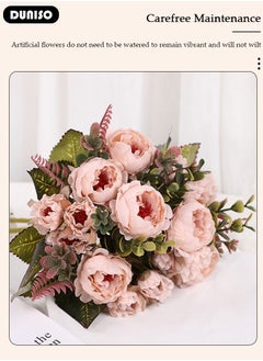 DUNISO Artificial Flowers Table Centerpieces Decor Fake Tulips Silk Flowers Bouquets Arrangement for Home Room Office Party Table Flowers Decoration Wedding Table Centerpieces  - Image 5