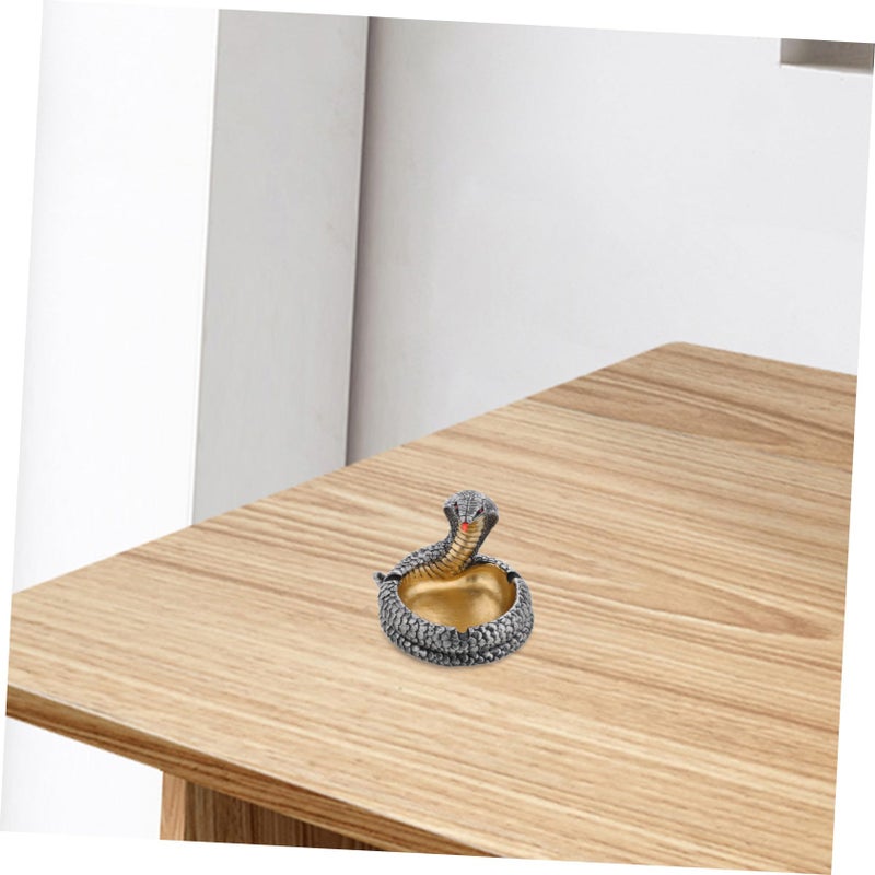 Realistic Hand Painted Resin Cobra Ashtray Cigar Holder Snake Ornament Desktop Decor - Image 5