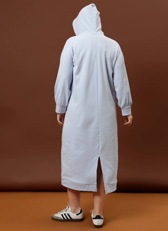 Athena Hooded Midi Dress for Women in Blue - Image 2