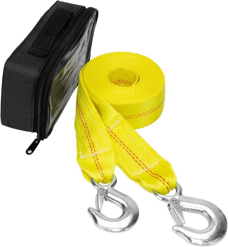 Bueake Tow Strap with Hooks 2 Inch x 20 Foot, 20,000 lbs Capacity Tow Rope - Heavy Duty Emergency Towing Straps for Vehicles, Cars, Trucks, ATV, for Roadside Recovery, not for Off-Road Recovery - Image 1