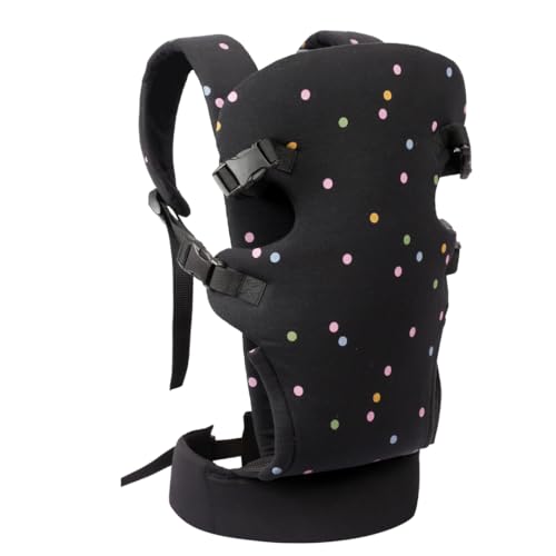 My Giraffe - Skippy - 4 In 1 Baby Carrier With Extra Head Support & Waistband - 3.5 kgs to 20 kgs - 4 Carry postions. (Black Multi Polka),For Baby,Toddler - Image 1
