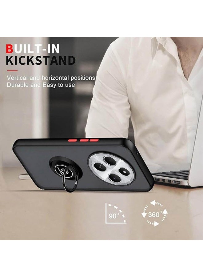 Case For Xiaomi Redmi 14C Rotational Metal Ring Grip Kickstand Cover Magnetic Car Mount Holder Case Shockproof TPU Bumper Protection Case for Redmi 14C - Image 2