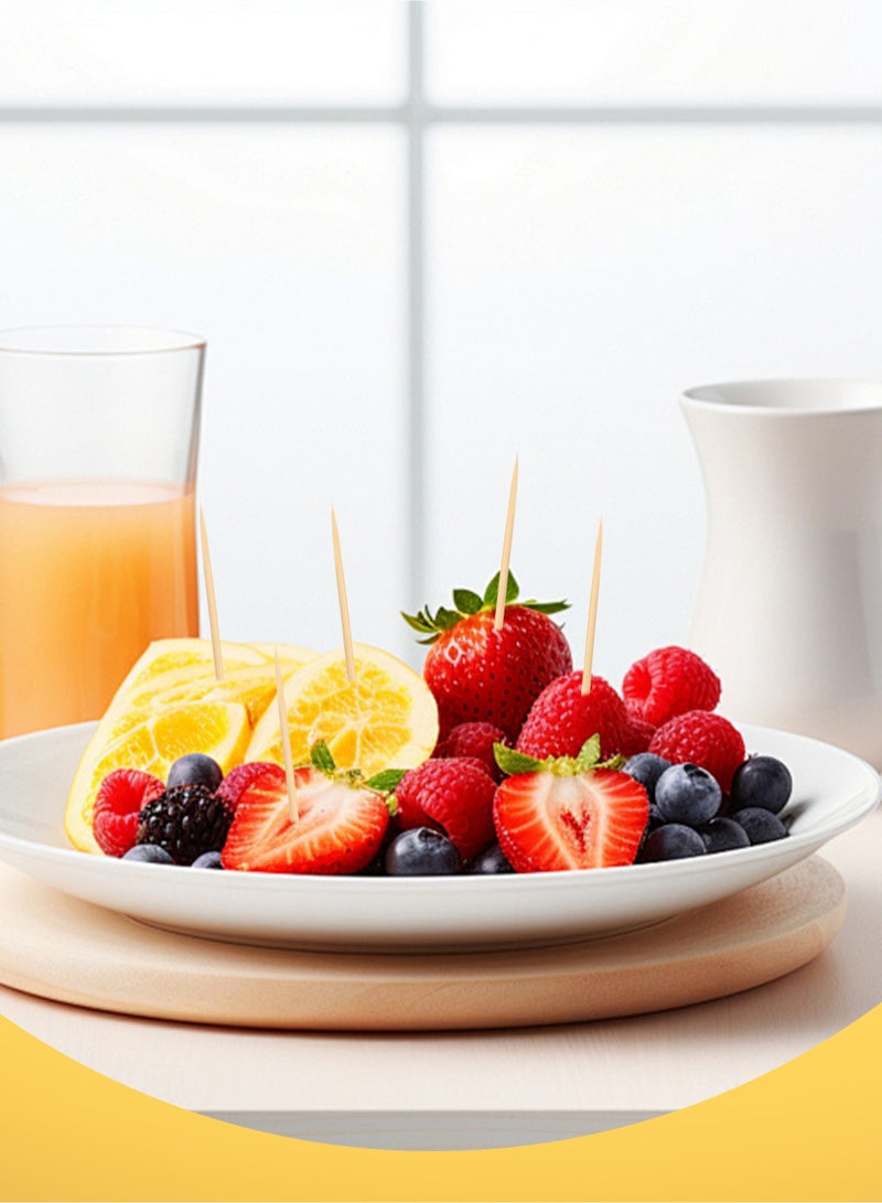 500 قطعة أعواد أسنان من الخيزران عالية الجودة للاستخدام المنزلي والحفلات والمطاعم والشواء وتزيين الفاكهة - Image 4