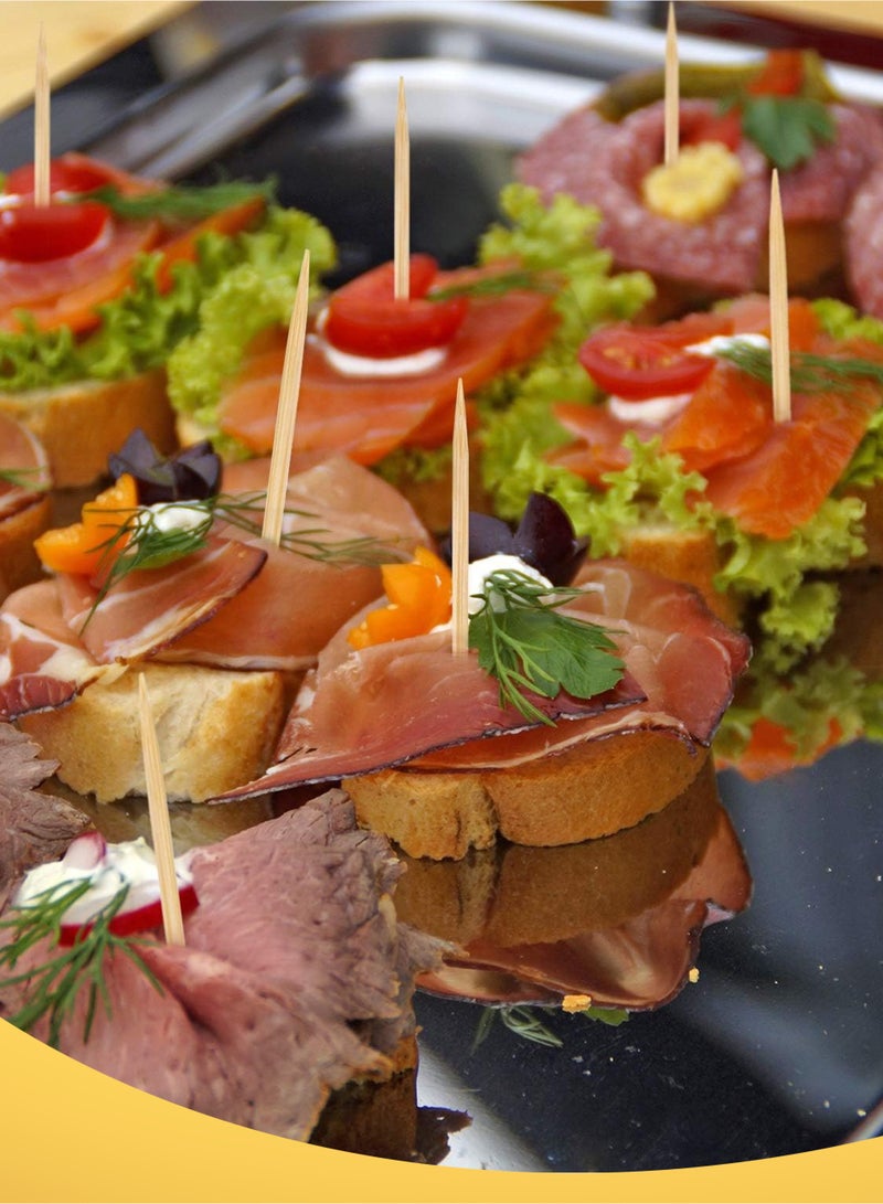 500 قطعة أعواد أسنان من الخيزران عالية الجودة للاستخدام المنزلي والحفلات والمطاعم والشواء وتزيين الفاكهة - Image 2