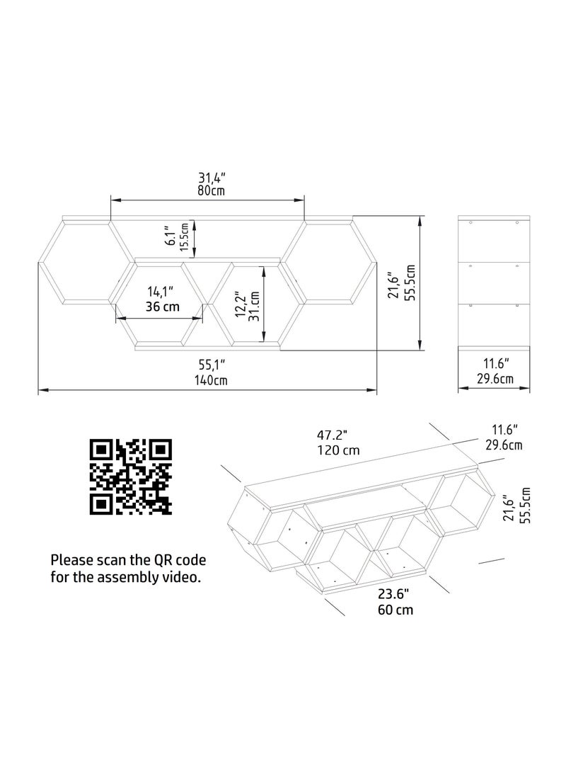 Decorotika Bal 140 cm TV Unit for TVs up to 55"  - Image 4