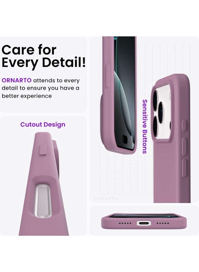 ACLIX Silicone Case Compatible with iPhone 17 Pro, Slim Liquid Silicone Phone Case with 3-Layer Soft Rubber Shockproof Bumper with TPU Lining (Lilac) - Image 4