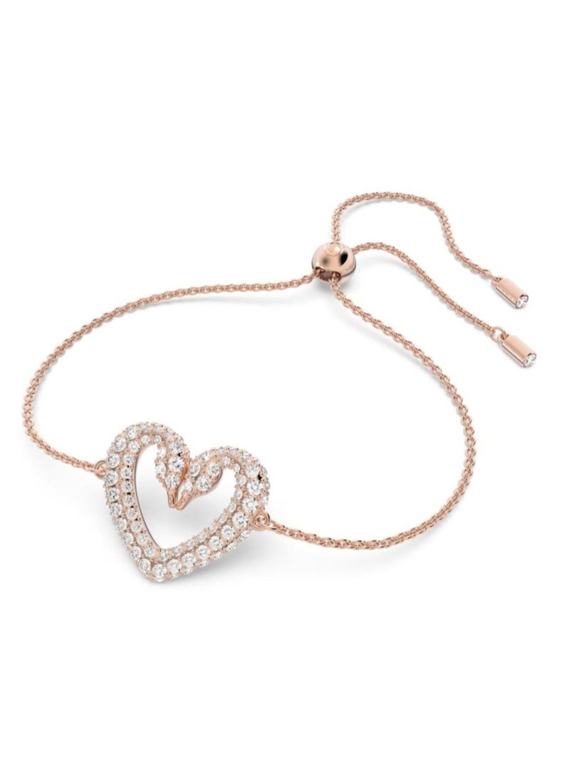 Generic - Una Swan Bracelet Heart Rose Gold Tone Plated - Image 1