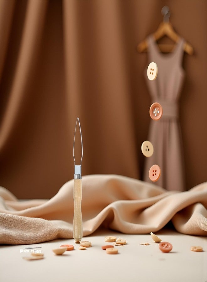 SquarezhenBo 1Pc Brown Shirts Button Hook Helper Clothes Shirts Pull Hand Puller Button Helper Assist Aid Zipper Arth Buttoning Hook N9M6 Easy for Limited Dexterity Caused by Arthritis, Dressing Aids - Image 2