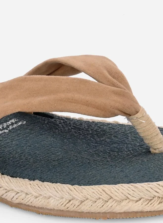 Fresh Feet Fresh Feet Beige Plain Thong Toe Yoga Mat Slippers