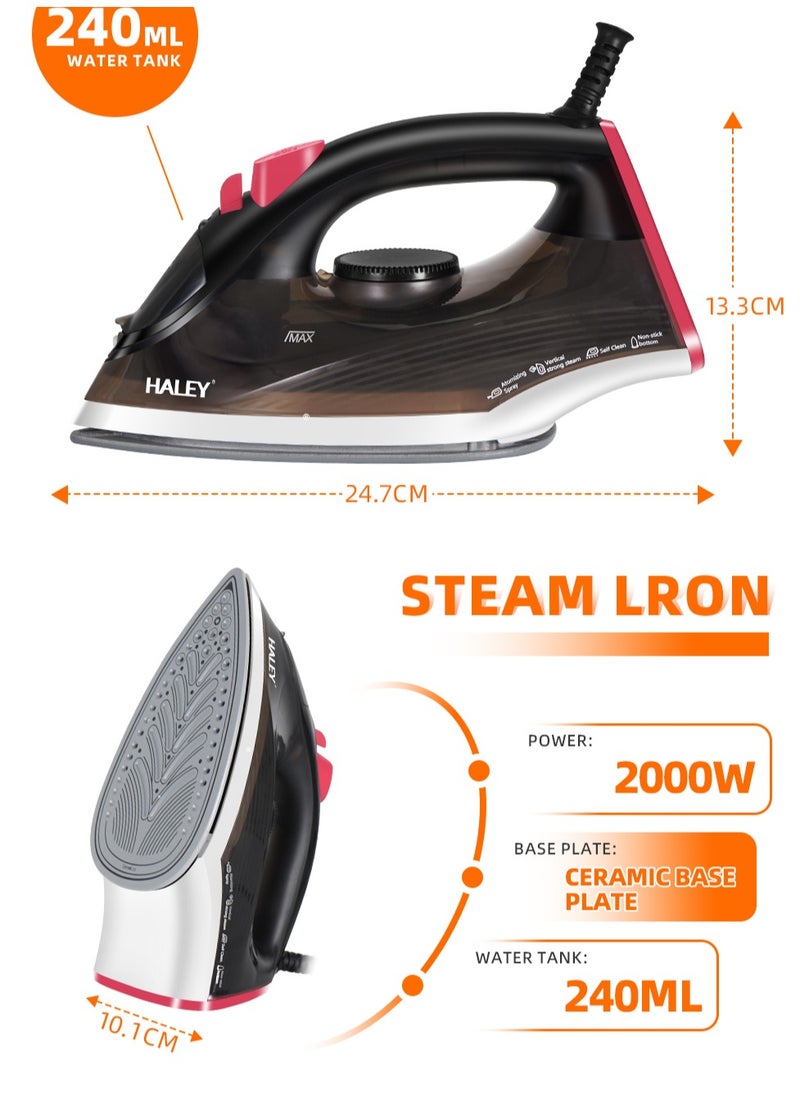 Haley - Haley Steam Iron, Non-Stick Soleplate, Vertical Steam, Adjustable Thermostat, Self-Clean Function, Steam Control, Overheat Protection, 360° Charging Base, Indicator Light (2 years Warranty) - Image 1