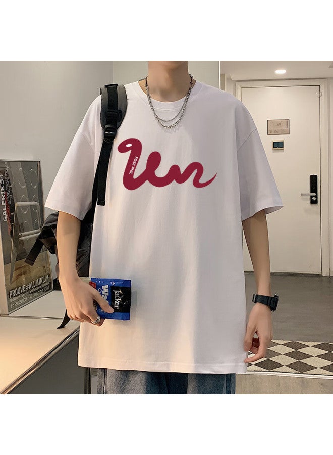 Foss Phil Men's Short-sleeve T-shirt, Summer 7a Antibacterial Pure Cotton, Zodiac Year Loose Casual Round Neck Undershirt, Fpt6 White L - Image 2