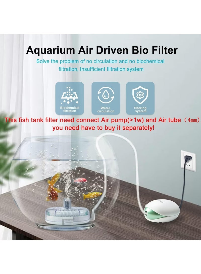 OMEVE Mini Aquarium Sponge Filter, Fish Tank Water Filter, Small Internal Fish Tank Filter Detachable Submersible Filter with Air Stone Suitable for 2-6 Gallon Tank (Air Pumps Not Included)  - Image 3