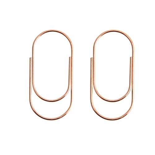 Supfoxer Rose Gold Large Paper Clips, 50pcs 50mm 2 inch Jumbo Paper Clip Non-Skid Large Wide Smooth Finish Steel Wire Office Supply Accessories - Image 2