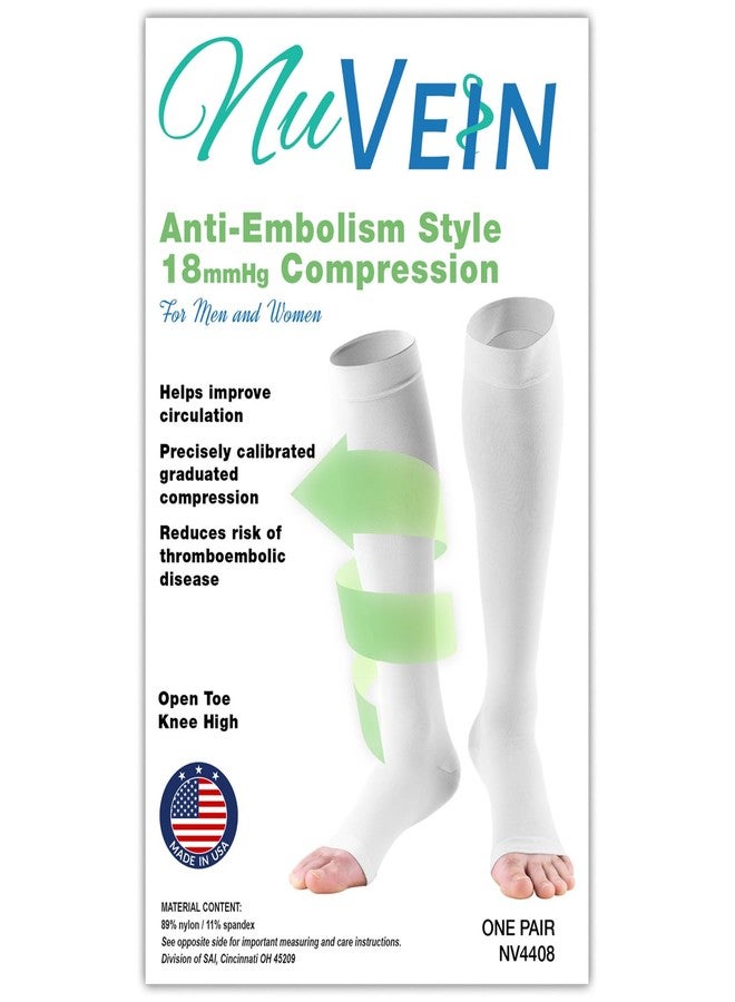 NuVein Surgical Stockings, 18 mmHg Recovery Support for Embolism Risk, Medical Unisex Fit, Knee High, Open Toe, Beige, Small (short length) - Image 5