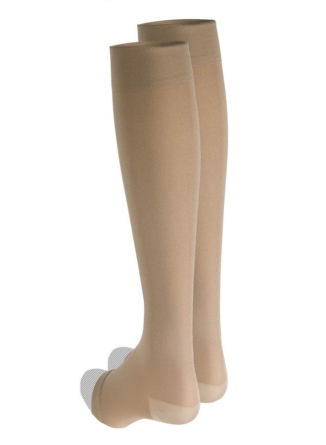 NuVein Surgical Stockings, 18 mmHg Recovery Support for Embolism Risk, Medical Unisex Fit, Knee High, Open Toe, Beige, Small (short length) - Image 1