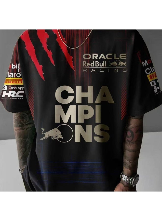 Red Bull F1 co-branded men's short-sleeved shirt, suitable for men weighing 65-75kg - Image 2