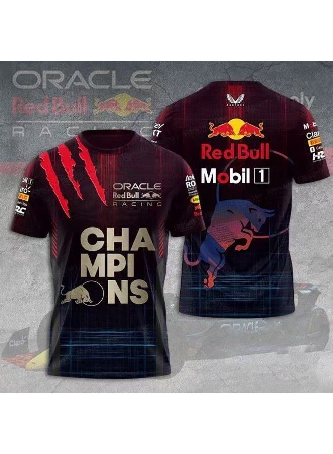 Red Bull F1 co-branded men's short-sleeved shirt, suitable for men weighing 65-75kg - Image 1