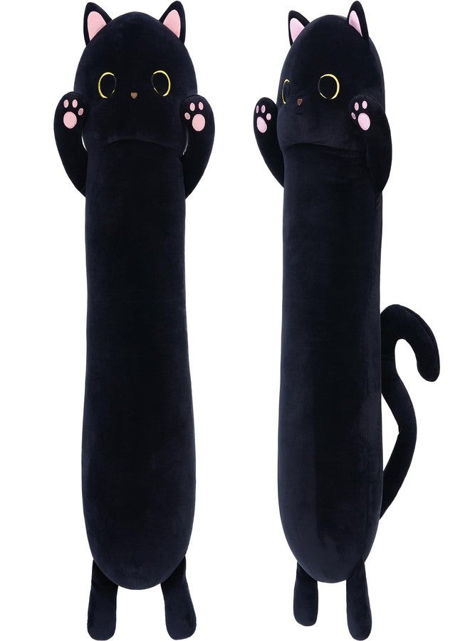 MaoGoLan وسادة جسم قطة ماو غولان الطويلة للأطفال، 44 بوصة قطة كبيرة محشوة للبالغين، حيوان محشي قطة سوداء كبيرة للبنات، دمية وسادة قطة كبيرة محشوة - Image 4