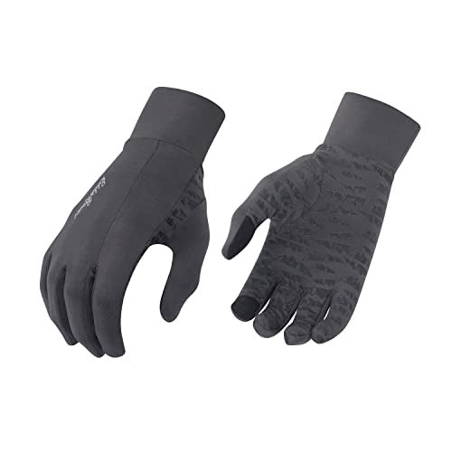 Eddie Bauer Touchscreen Warm Running Glove Liners Standard Mens and Womens Cool Weather Gloves Dark Grey Large - Image 1