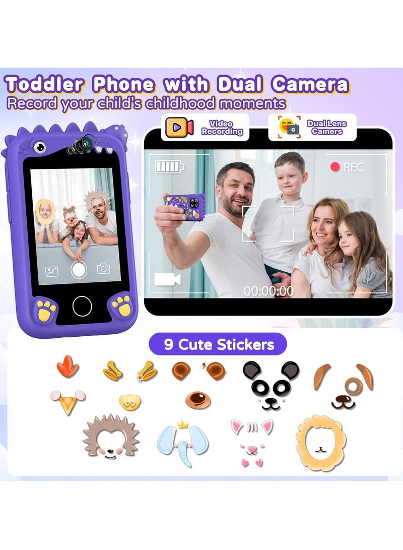 إيفرين لعبة هاتف ذكي للأطفال الأولاد والبنات من عمر 3 إلى 8 سنوات مزودة بكاميرا وبطاقة TF بسعة 8 جيجابايت (زرقاء) - Image 4