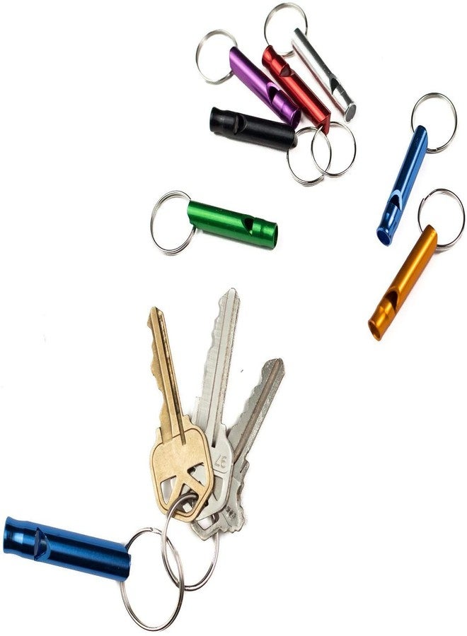Ergonflow Set of 12 Extra Loud Whistles for Camping Hiking Hunting Outdoors Sports and Emergency Situations, Sturdy but Light Aluminium Key Chain Signals - Image 3