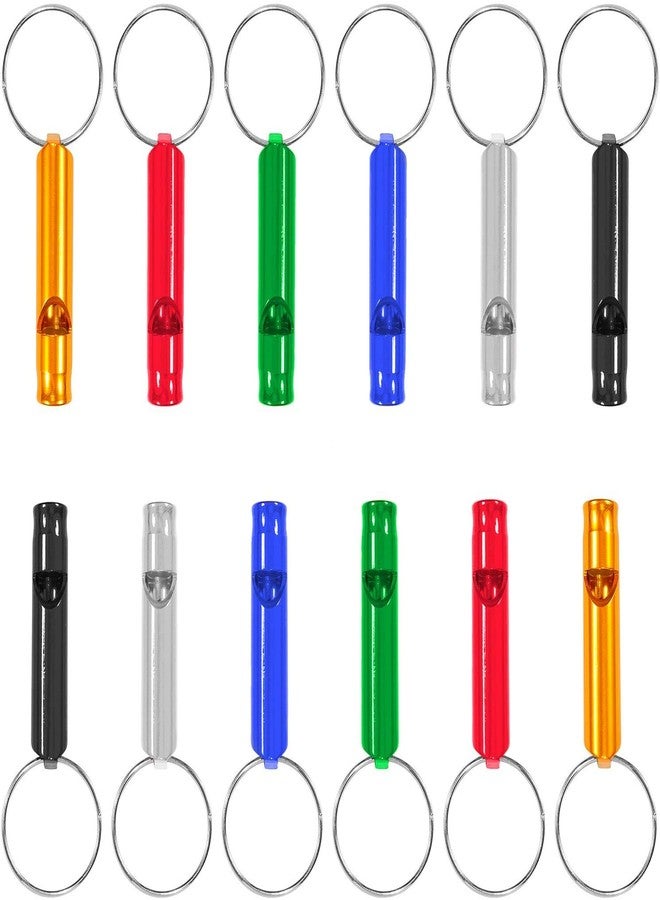 Ergonflow Set of 12 Extra Loud Whistles for Camping Hiking Hunting Outdoors Sports and Emergency Situations, Sturdy but Light Aluminium Key Chain Signals - Image 1