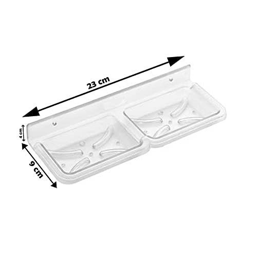 SELLZY Transparent Sqaure Wall Mount Soap Dish Holder for Bathroom (Pack of 1) | 9inch X 3.5inch X 1.5inch | Soap Dish/Stand/Holder - Image 2