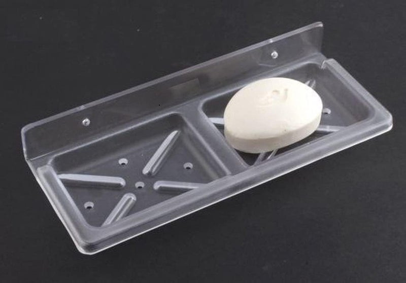 SELLZY Transparent Sqaure Wall Mount Soap Dish Holder for Bathroom (Pack of 1) | 9inch X 3.5inch X 1.5inch | Soap Dish/Stand/Holder - Image 3