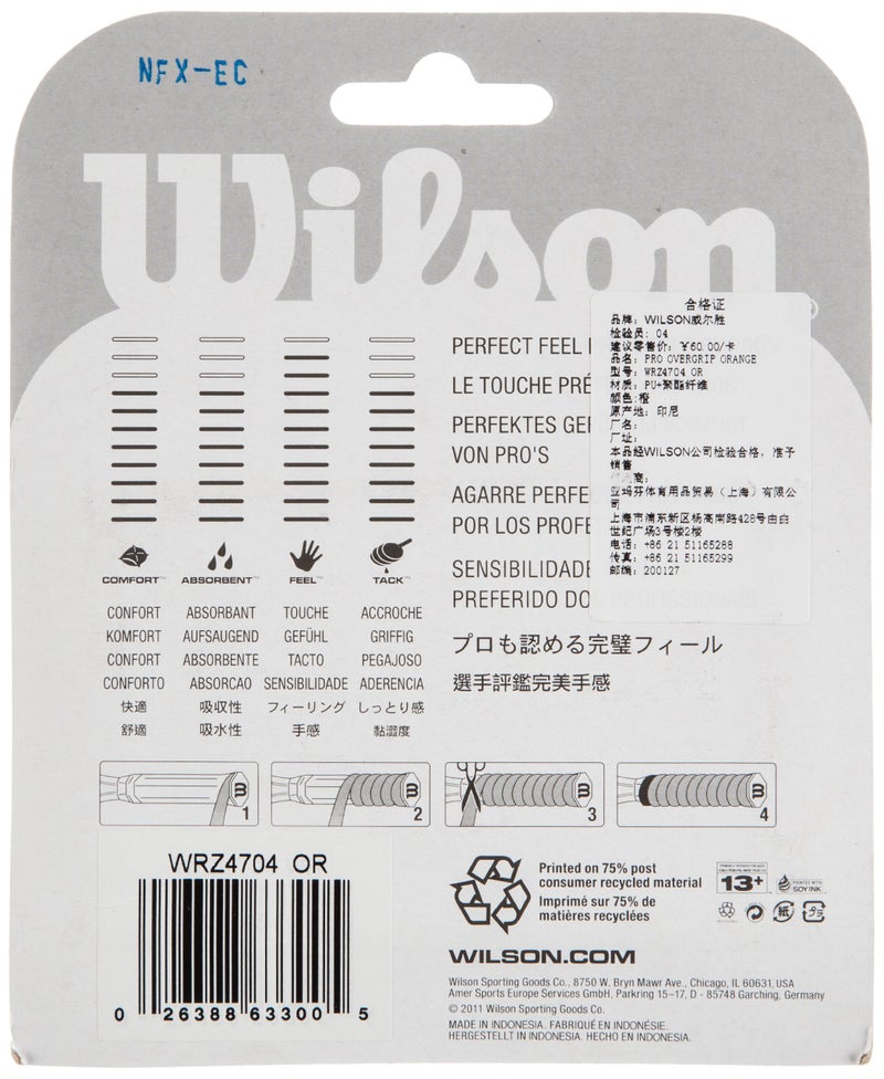 Wilson Pro Overgrip (Optic Orange) - Image 2