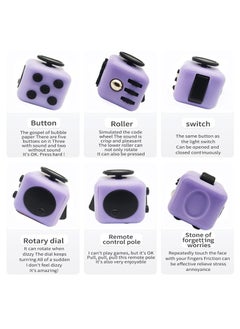 KASTWAVE 4 Pcs Fidget Toy Cube Toy Sensory Toy Stress Anxiety Relief Toy Killing Time Finger Toy Office Classroom Toy Gift for Adults And Children(White, Pink, Purple, Blue)  - Image 3