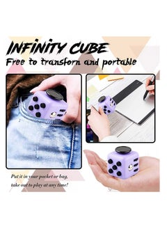 KASTWAVE 4 Pcs Fidget Toy Cube Toy Sensory Toy Stress Anxiety Relief Toy Killing Time Finger Toy Office Classroom Toy Gift for Adults And Children(White, Pink, Purple, Blue)  - Image 5