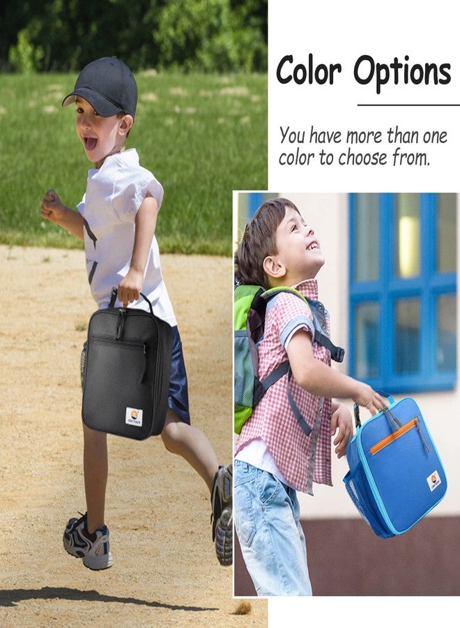 CaCTOUR Lunch Box Kids,2 Packs Insulated Lunch Bag for Girls Boys,Soft Bag Mini Cooler Back to School Thermal Reusable Lunch Bag for Work School Picnic (Blue & Black) - Image 3