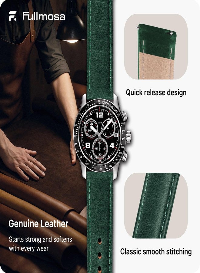 Fullmosa 22mm Quick Release Leather Watch Band for Garmin Samsung Galaxy - Image 4