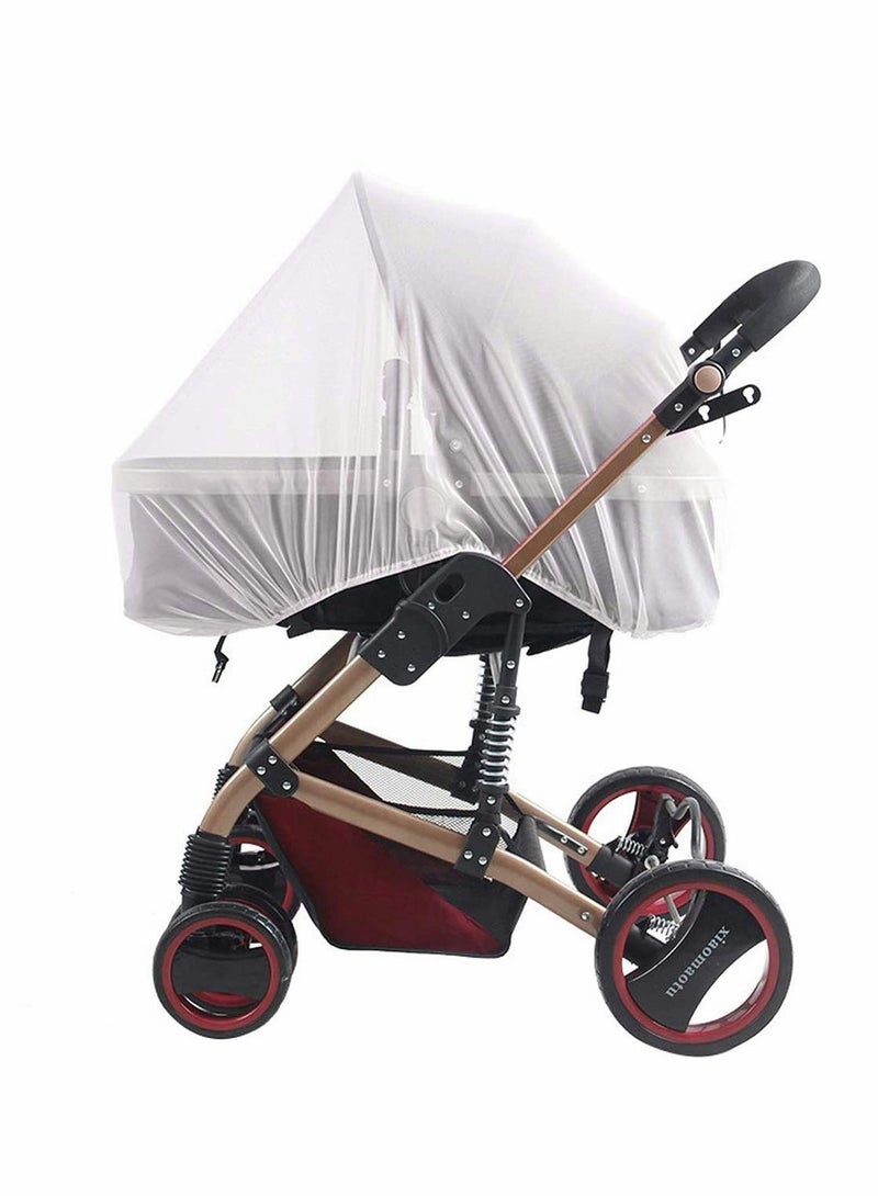 SOLARAE شبكة بعوض لعربة الأطفال، شبكة حشرات، غطاء حماية ضد الحشرات قابل للغسل في الغسالة، مرن وقابل للتنفس - لعربات الأطفال، عربة الأطفال، حاملة الأطفال، تناسب سرير الأطفال (أبيض - 3 عبوات) - Image 1