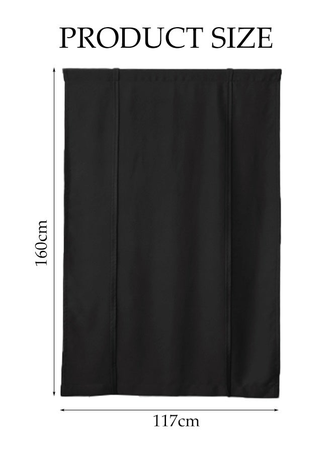 DUNISO Tie-Down Simple Blackout Curtains, Rod Pocket Insulation Room Blackout Roman Blinds, Suitable For Bedroom, Living Room, Balcony (Black) 117*160cm - Image 2