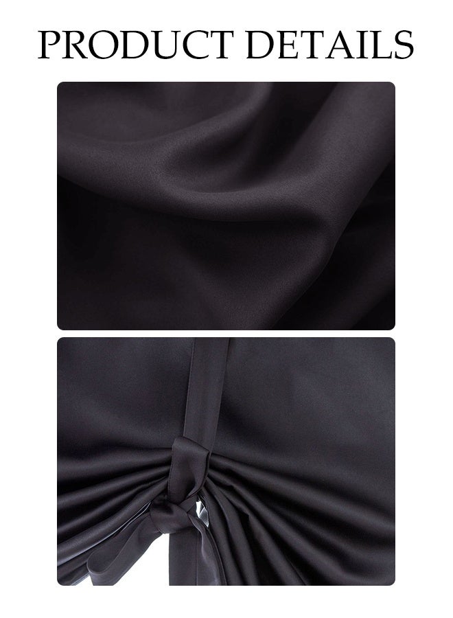 DUNISO Tie-Down Simple Blackout Curtains, Rod Pocket Insulation Room Blackout Roman Blinds, Suitable For Bedroom, Living Room, Balcony (Black) 117*160cm - Image 3