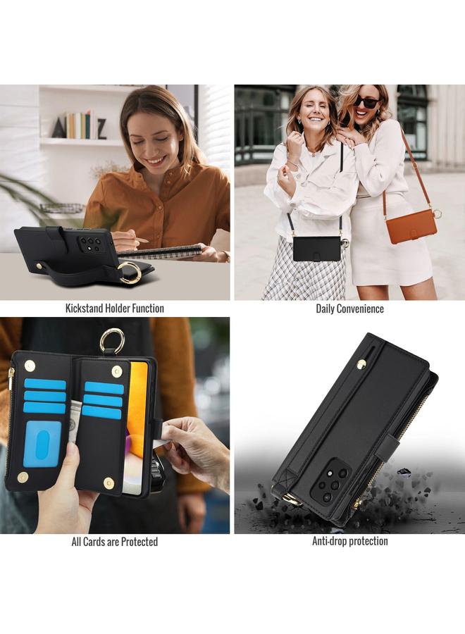 S-TOP Case For Samsung Galaxy Note20 Ultra Crossbody Ring Multifunctional Wallet Leather Phone Case - Image 4