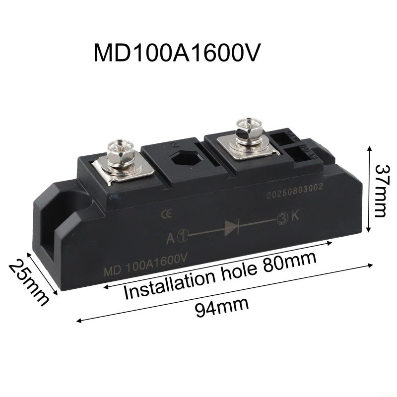 100A 1600V High Voltage Diode for Solar Panel Arrays Plastic Case with Integrated Heat Sink - Image 5