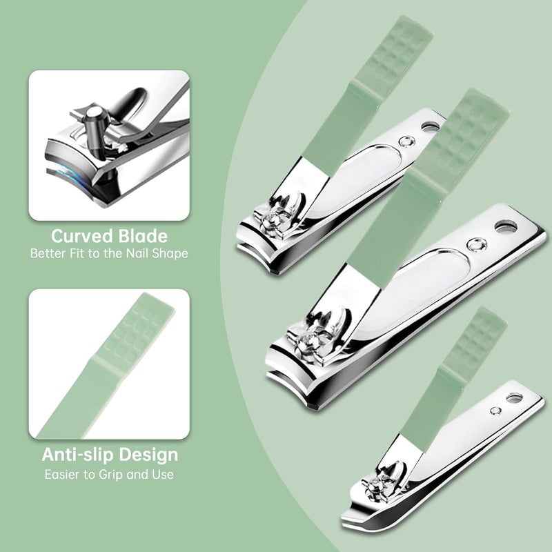 INOBECK Multipurpose Nail Tool Set 16 in 1 Professional Manicure Kit for Men Women Stainless Steel Nail Clippers Tools Set Facial Nail Care Kit With Case Nail Tools With Leather Case - Image 3