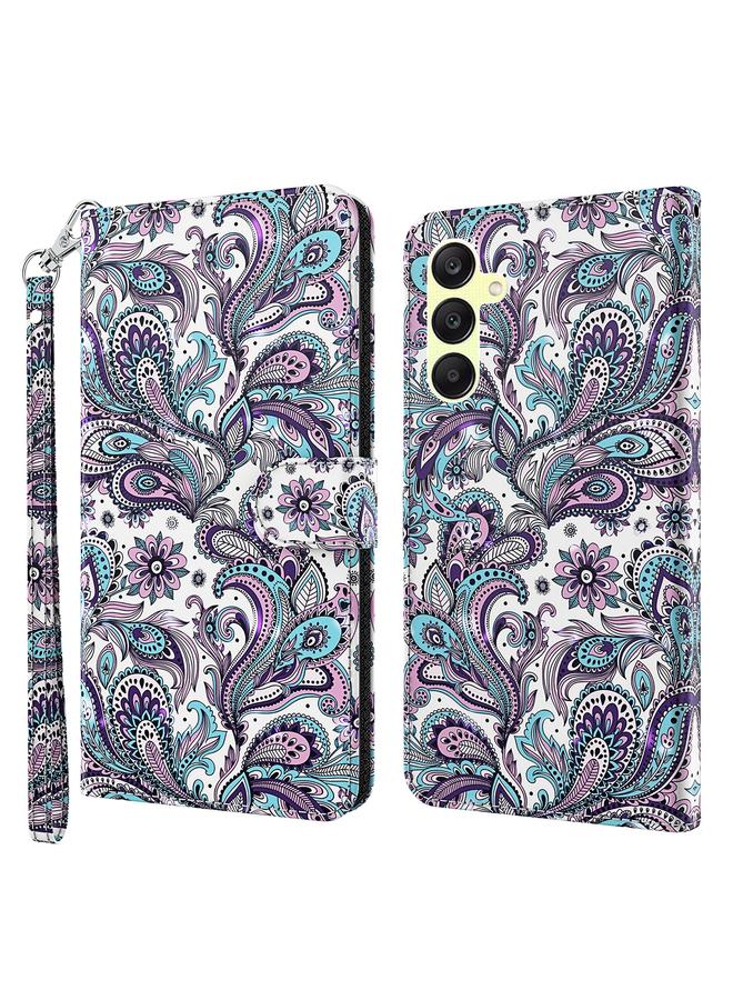 اس-توب جراب لهاتف Samsung Galaxy A25 5G بنمط رسم ثلاثي الأبعاد من الجلد القابل للطي - Image 1