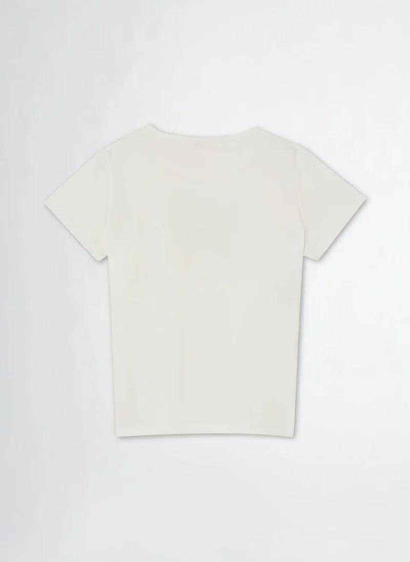 Liu Jo T-Shirt with Logo and Gemstones