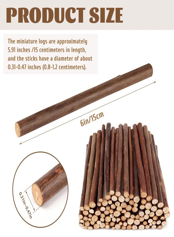 FSWCCK 100 PCS Craft Sticks, 6 Inch Natural Birch Twigs Sticks, Mini Wood Log for DIY Crafts, Farmhouse Centerpiece Decor and Rustic Home Decor - Image 2