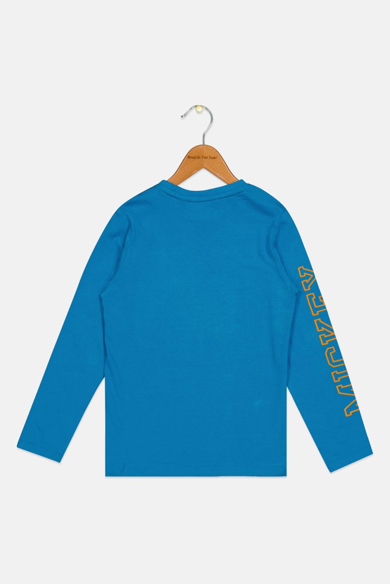 Hamleys x Disney Kids Boy Long Sleeve Graphic Print T-Shirt, Blue - Image 2