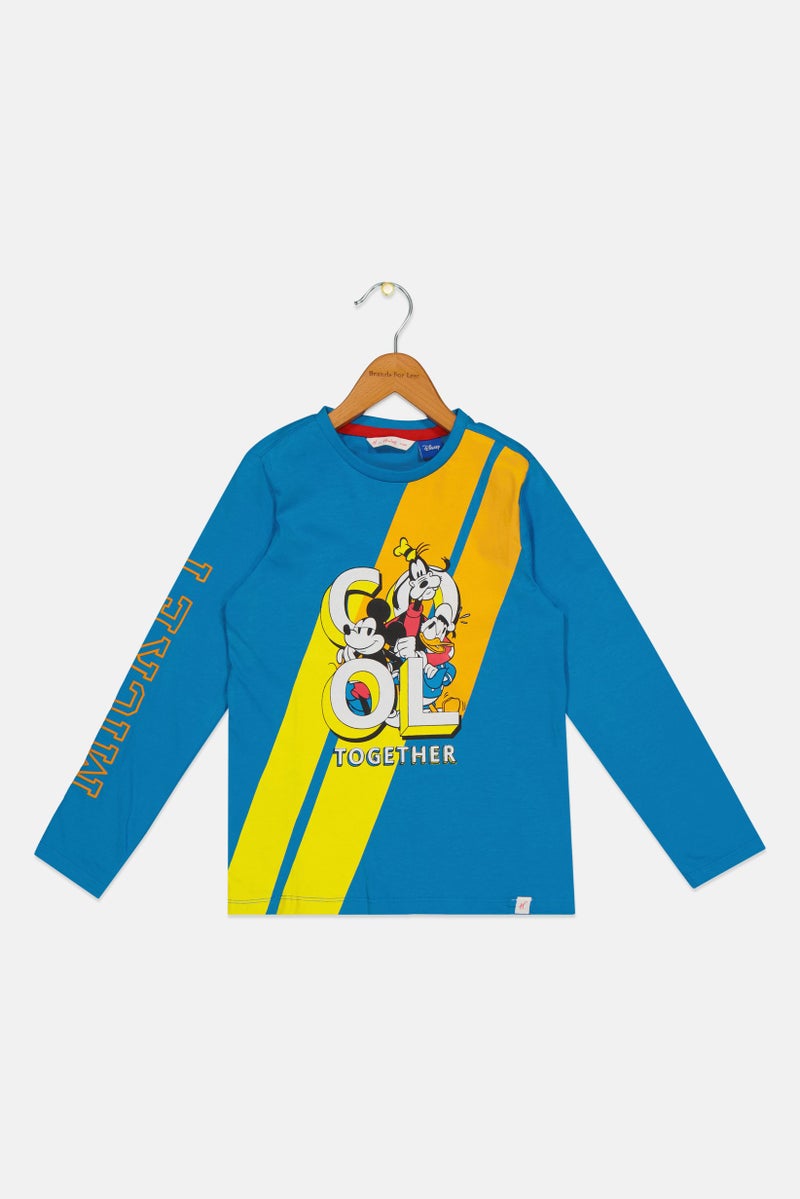 Hamleys x Disney Kids Boy Long Sleeve Graphic Print T-Shirt, Blue - Image 3