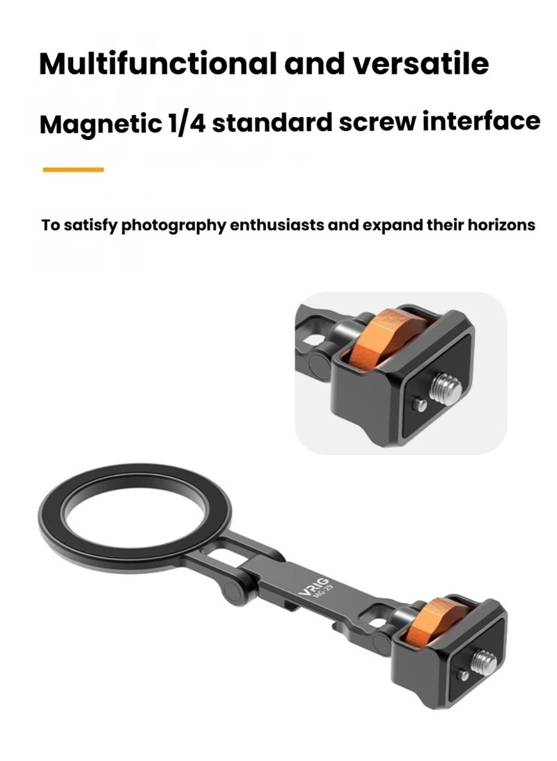 VRIG Magnetic Phone Mount with 1/4″ Thread | Foldable Cold Shoe Stand for Vlogging & Monitor - Image 1