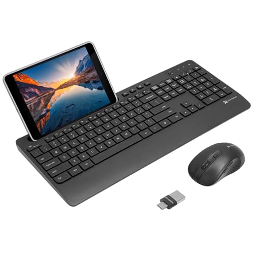 X9 Performance X9 Wireless USBC Keyboard and Mouse Combo Dual Port Compatibility USB C A Versatile Mouse Keyboard Combo Wireless w 8 Phone Stand and 113 Keys - Image 1