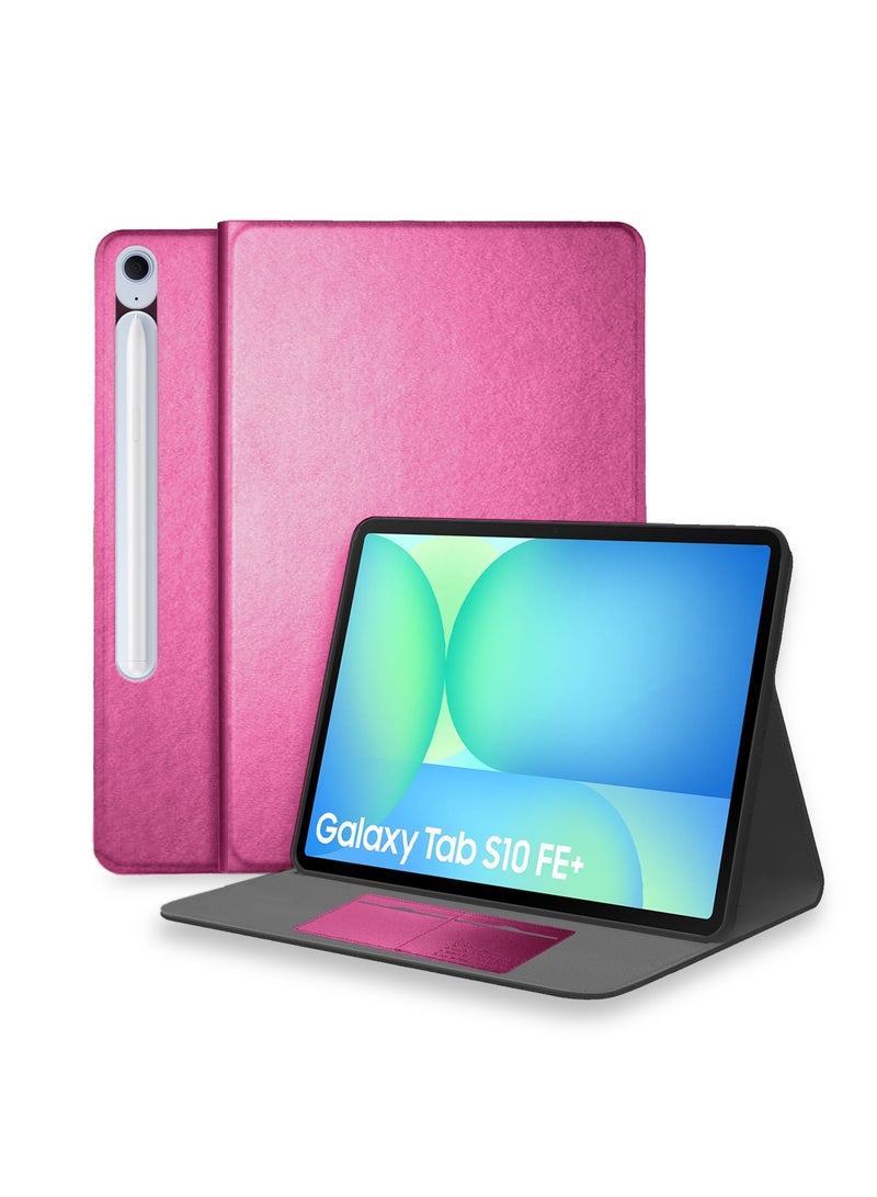 Cat - Cot Samsung Galaxy Tab S10 FE 10.9 5G 2025 (10.9 inches) CAT-COT Series PU Leather with Card Holder Flip Case Cover - Pink  - Image 1